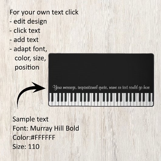 Klaviertastatur True Size Schreibtischunterlage