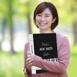 Klaviertastatur und anpassbarer Text schwarz und w 3,8 Cm Ordner