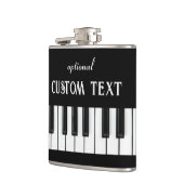 Klaviertastatur und anpassbarer Text schwarz und w Flachmann (Links)