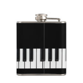 Klaviertastatur und anpassbarer Text schwarz und w Flachmann (Rückseite)