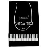 Klaviertastatur und anpassbarer Text schwarz und w Mittlere Geschenktüte (Vorderseite)