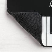 Klaviertastatur und anpassbarer Text schwarz und w Mousepad (Ecke)