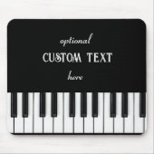 Klaviertastatur und anpassbarer Text schwarz und w Mousepad (Vorne)