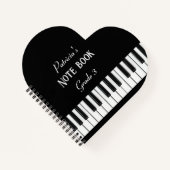 Klaviertastatur und anpassbarer Text schwarz und w Notizblock (Vorderseite)