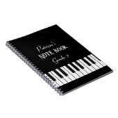 Klaviertastatur und anpassbarer Text schwarz und w Notizblock (Rechte Seite)