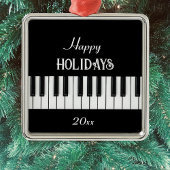 Klaviertastatur und anpassbarer Text schwarz und w Ornament Aus Metall