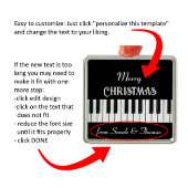 Klaviertastatur und anpassbarer Text schwarz und w Ornament Aus Metall