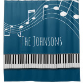 Klaviertastatur und musikalische Bemerkungen Duschvorhang (Vorderseite)