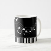 Klaviertastatur und musikalische Bemerkungen Kaffeetasse (VorderseiteRechts)