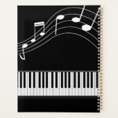 Klaviertastatur und musikalische Bemerkungen Planer (Rückseite)
