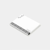 Klaviertastatur und Musikanweisungen Post-it Klebezettel (angewinkelt)