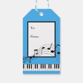 Klaviertastatur und Musikhinweise Geschenkanhänger (Rückseite)