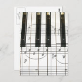 Klaviertastatur und Musiknote Postkarte (Vorne/Hinten)