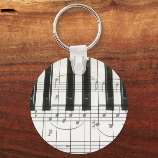 Klaviertastatur und Musiknoten Schlüsselanhänger (Vorderseite)
