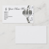 Klaviertastatur und Musiknoten Visitenkarte (Vorne/Hinten)