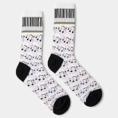 Klaviertastatur und Noten Socken (Rechts)