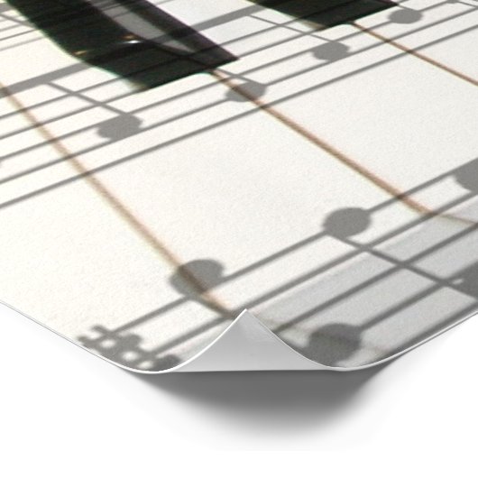 Klaviertastatur und Rose Poster (Ecke)