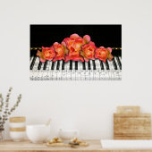 Klaviertastatur und Rose Poster (Küche)
