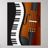 Klaviertastaturen Wavy Border mit Violin Poster (Vorne)