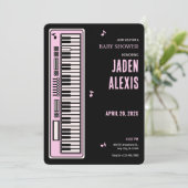 Klaviertastaturmusik Babydusche Einladung (Stehend Vorderseite)