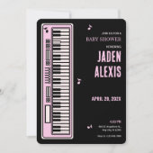 Klaviertastaturmusik Babydusche Einladung (Vorderseite)