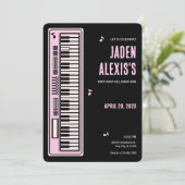 Klaviertastaturmusik Geburtstag Einladung (Stehend Vorderseite)