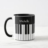 Klaviertastaturmusik personalisiert Mug Tasse (Links)