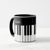 Klaviertastaturmusik personalisiert Mug Tasse (Vorderseite Links)