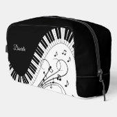 Klaviertastaturmusikdesign mit Namen Waschbeutel (Rechte Ecke)