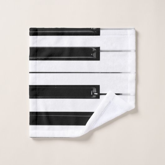 Klaviertasten Badhandtuch Set (Waschlappen)