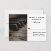 Klaviertasten Blatt Music Wedding RSVP Cards (Vorderseite)