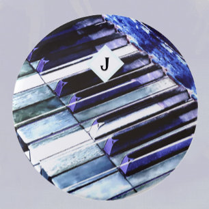 Klaviertasten Blau Moderner Musikliebhaber Persona Button