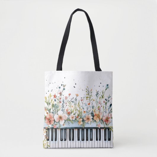 Klaviertasten Blumenstrauß 2 Tasche (Vorderseite)