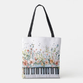 Klaviertasten Blumenstrauß 2 Tasche (Rückseite)