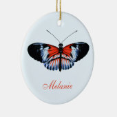 Klaviertasten Butterfly Black, Red & Blue Malerei Keramik Ornament (Rechts)