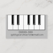 Klaviertasten Cooler Klavierlehrer drucken Visitenkarte (Rückseite)