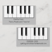 Klaviertasten Cooler Klavierlehrer drucken Visitenkarte (Vorne/Hinten)