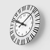 Klaviertasten Design Rundschau Runde Wanduhr (Winkel)