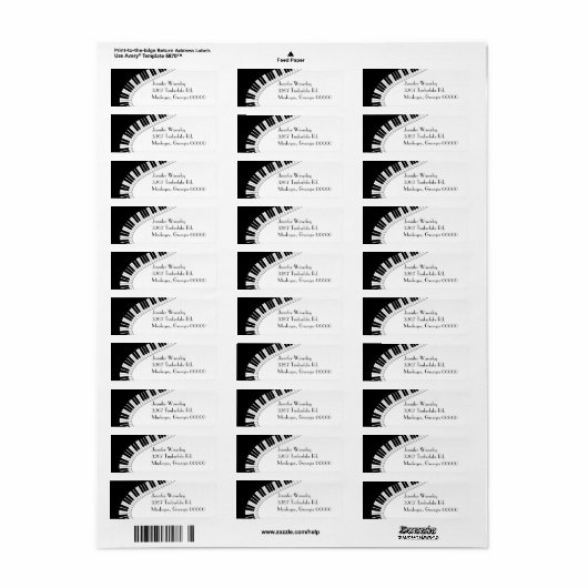 Klaviertasten Eigene Rücksendeadresse (Vorne)