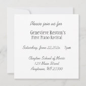 Klaviertasten Einladungen individuell einstellbare (Rückseite)