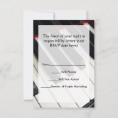 Klaviertasten Fotografie RSVP Karte (Rückseite)