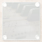 Klaviertasten für antike Musik Glasuntersetzer (Rückseite)