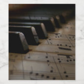 Klaviertasten für antike Musik Weinetikett (Einzelnes Label)