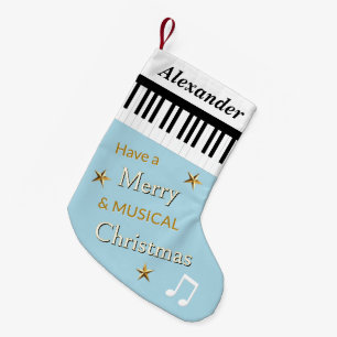 Klaviertasten Hellblau Musik Persönlich Kleiner Weihnachtsstrumpf