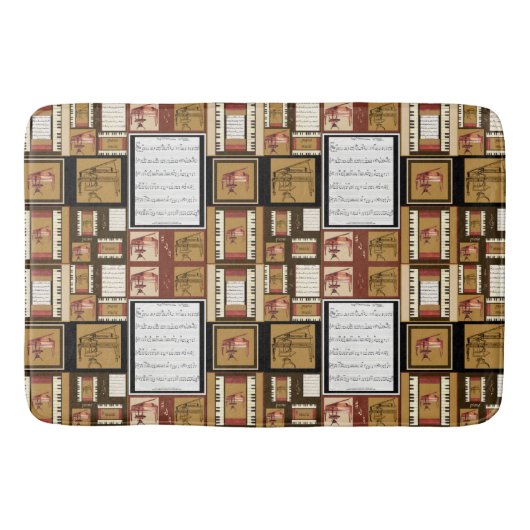 Klaviertasten Klavierstuhlbänke Badematte (Vorderseite)