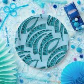 Klaviertasten kurviert pappteller (Party)