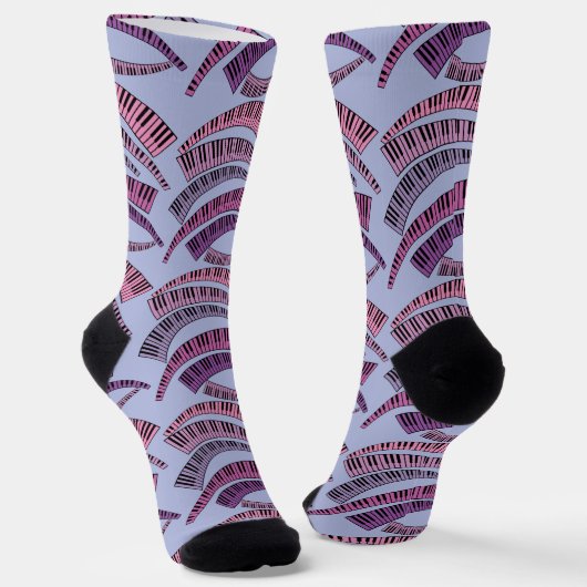 Klaviertasten kurviert socken (Gewinkelt)