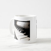 Klaviertasten Makro Kaffeetasse (Vorderseite Links)