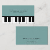 Klaviertasten Minimalistisch Blue Business Card Visitenkarte (Vorne/Hinten)
