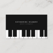 Klaviertasten Minimalistische Black Business Card Visitenkarte (Vorderseite)